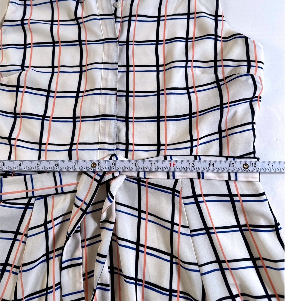 Plaid Sleeveless Shirt Dress Banana Republic‎ Women's 12P Belted, Sidezip Career - Picture 7 of 13